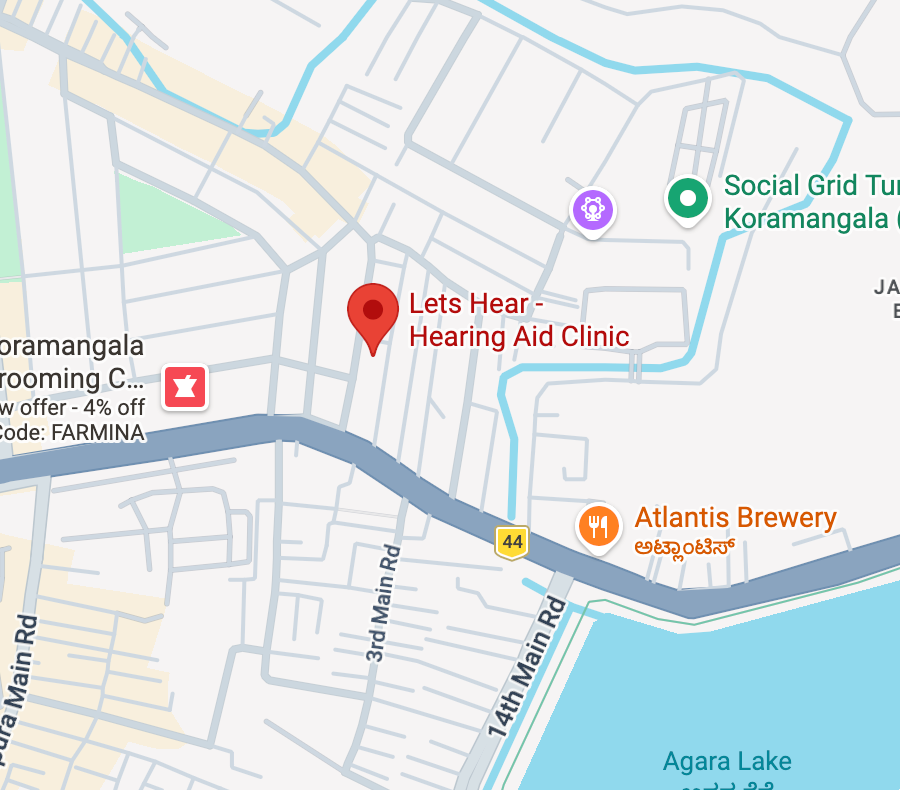 Map to Let's Hear Koramangala clinic